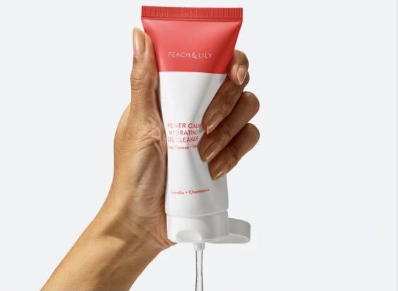 power calm hydrating gel cleanser peach and lily