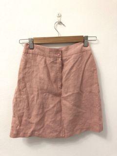 (AU 6 - NEW) Pink linen skirt