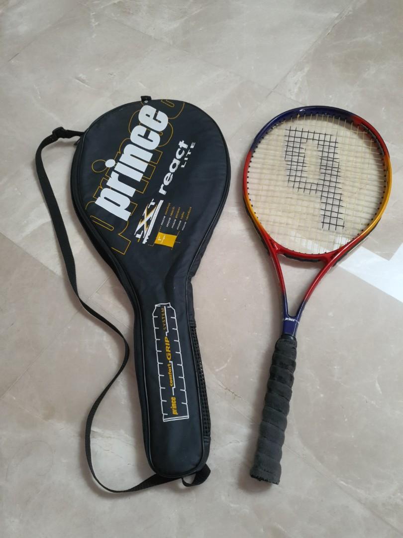 Prince React Tennis Racket Junior Black/White Racquet Accessories Equipment 