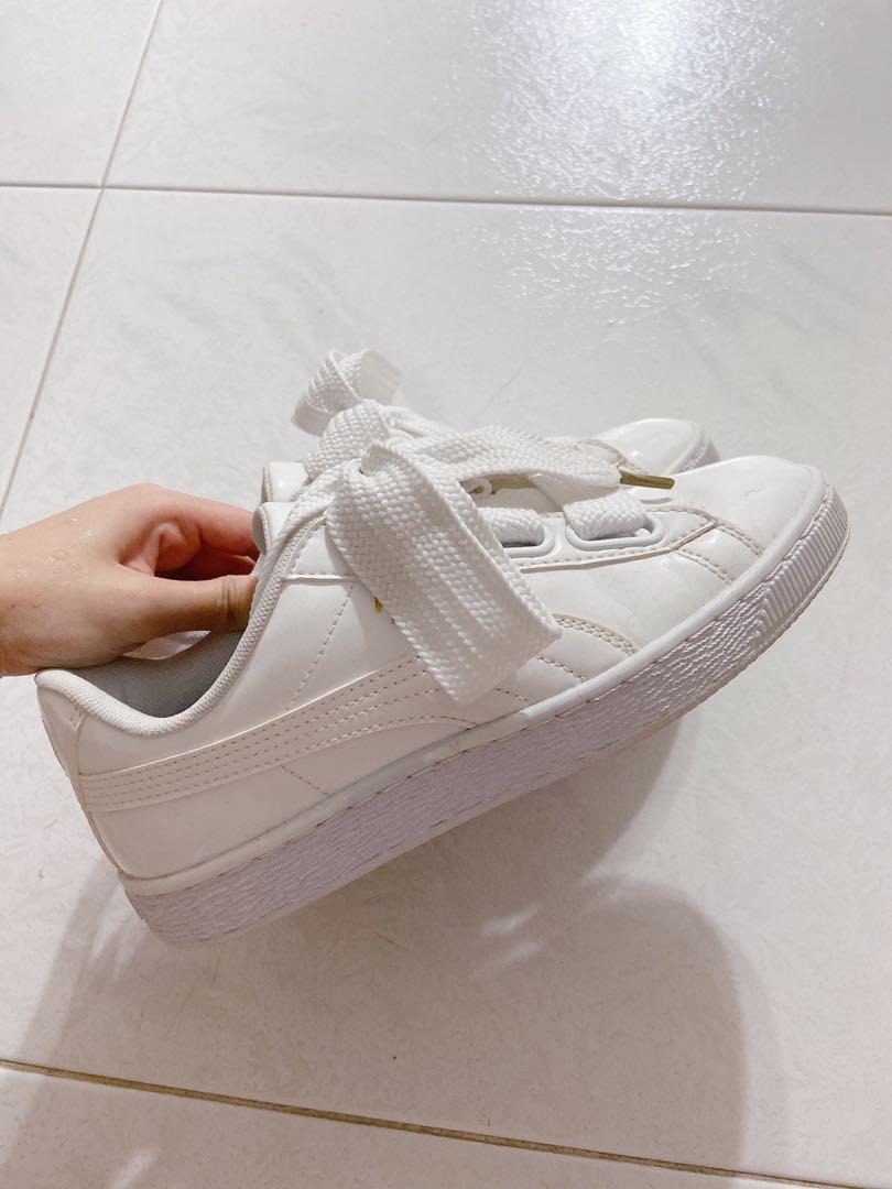 Puma White Basket Heart Sneaker Women s Fashion Footwear