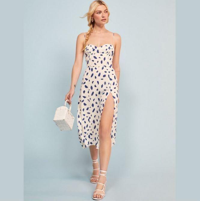 Reformation dupe juliette midi slit dress, Women's Fashion, Dresses