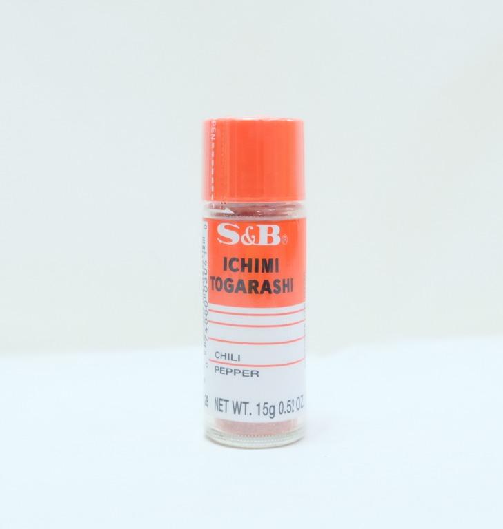S&B Rayu Japanese Chilli Pepper 31g (Category: Spice & Seasoning) located in Quezon City. Submitted by chasy9 (Listing ID 1057517363, Image 2). Description: S&B Togarashi Ichimi (Japanese Chili Pepper Powder) 15g - It is coarsely ground dried chili peppers. Fine ground flakes of select chili peppers bring out the sharp spiciness and good aroma. It also add nice color to the dishes. - Use as a relish for noodles such as Udon, Soba, or beef, chicke