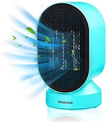 SGODDE Mini Ceramic Fan Heater, 600W Portable Electric Heater with 50 degree  Oscillation, Heat u0026 Cool Modes, Tip-Over u0026 Overheat Protection, Heating  Fast Space Heater for Under Desk Floor Office Home, TV