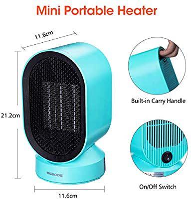 SGODDE Mini Ceramic Fan Heater, 600W Portable Electric Heater with 50 degree  Oscillation, Heat u0026 Cool Modes, Tip-Over u0026 Overheat Protection, Heating  Fast Space Heater for Under Desk Floor Office Home, TV