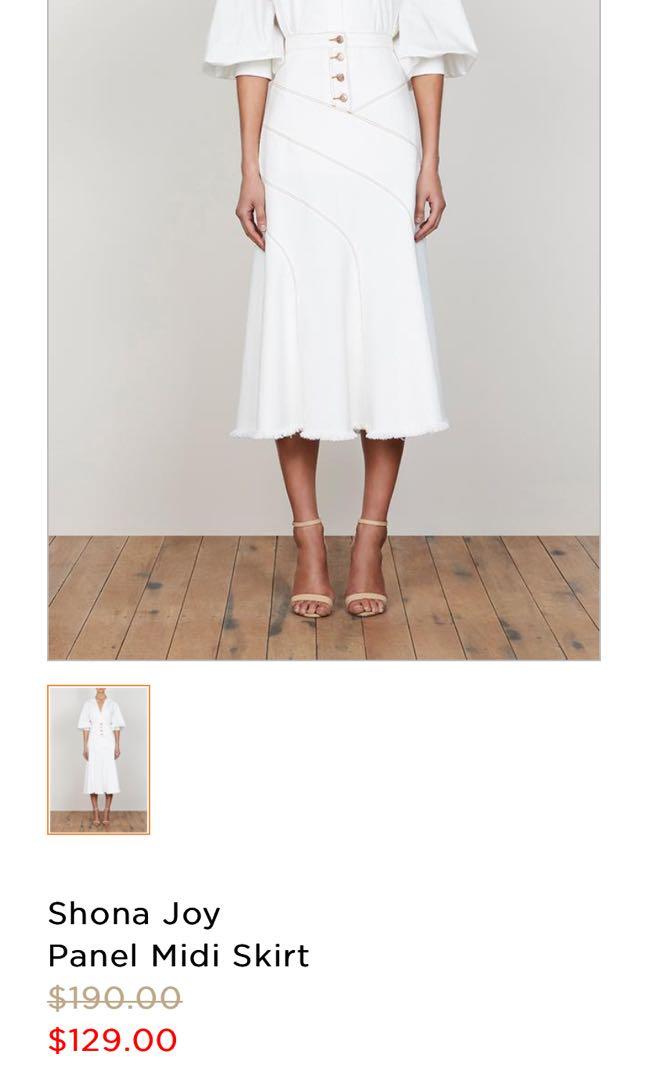Shona Joy white denim midi skirt Women s Fashion Bottoms Skirts