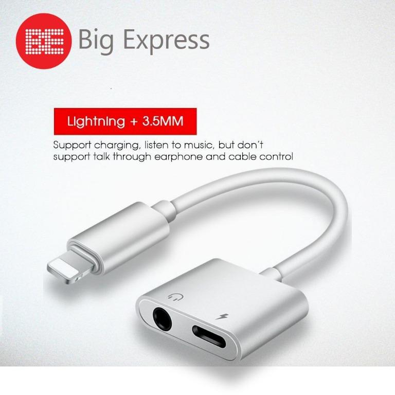Splitter Adapter Iphone IOS Lightning Double Dual Support Mic Call