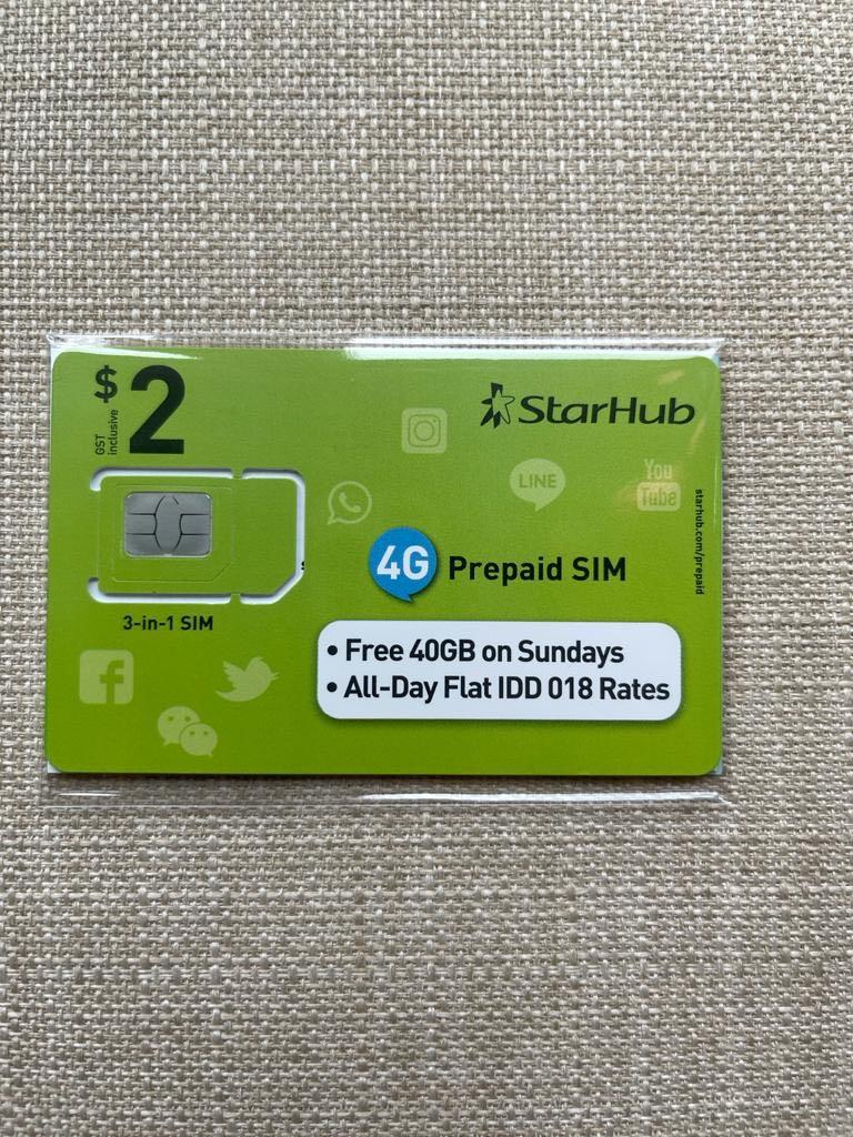 StarHub 4G Prepaid SIM Card Free 40gb On Sundays Mobile Phones starhub-4g-prepaid-sim-card-free-40gb-on-sundays-mobile-phones