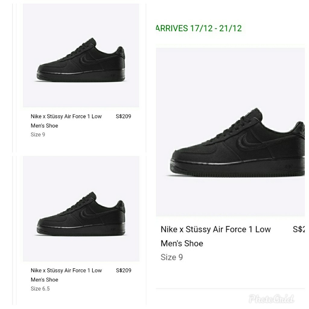 air force 1 size 6 black