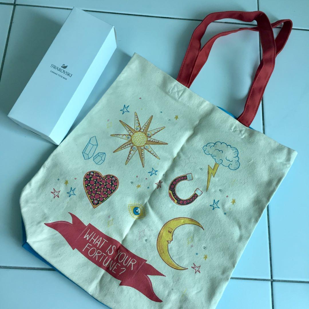 Swarovski Canvas Tote Bag Authentic
