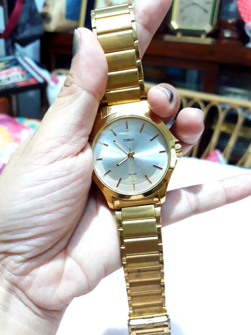 TIMEX GOLD WATCH BIG FACE, Women's Fashion, Watches & Accessories, Watches  on Carousell