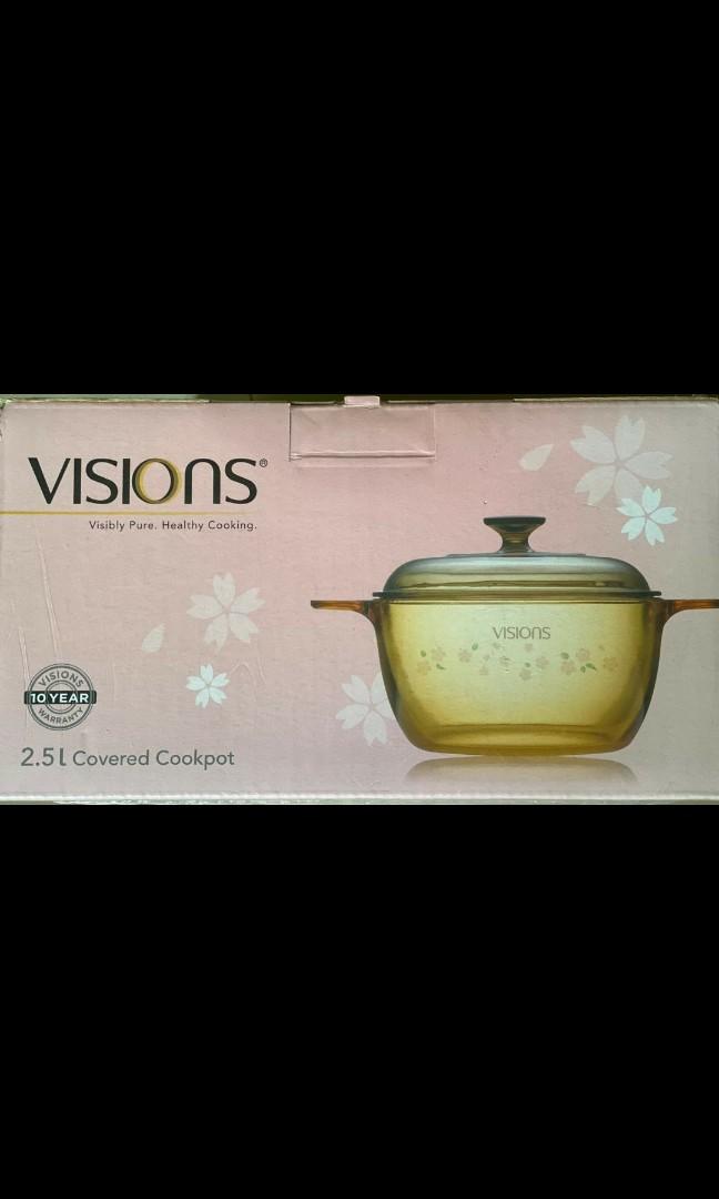 Visions 1.25L Heat Resistant Amber Round Glass Ceramics Kitchen
