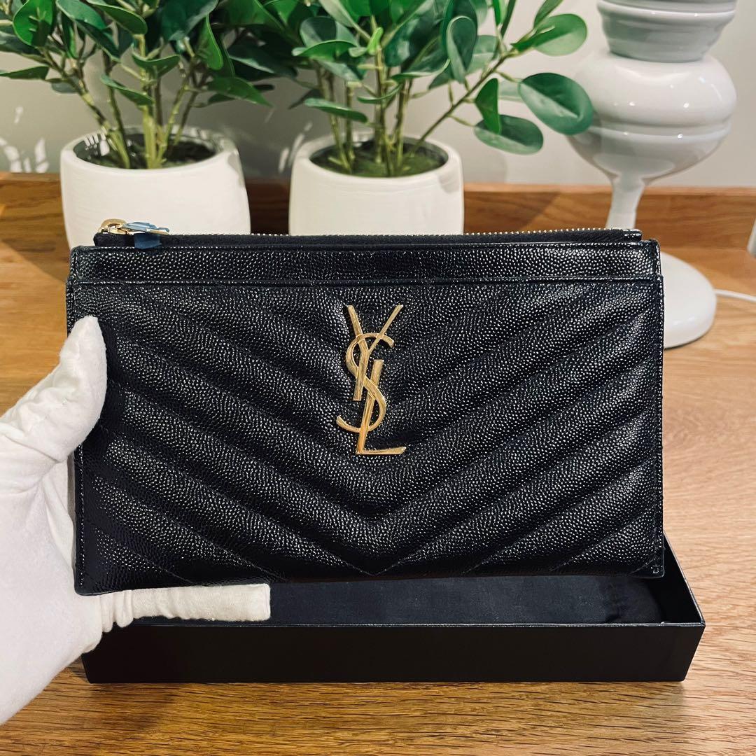 Ysl monogram bill pouch, Luxury, Bags & Wallets on Carousell