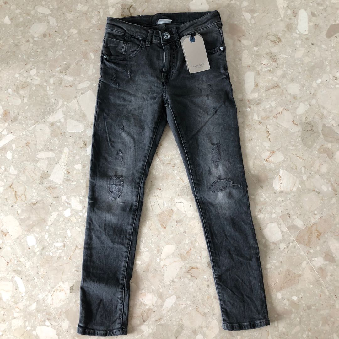 Faded black denim jeans