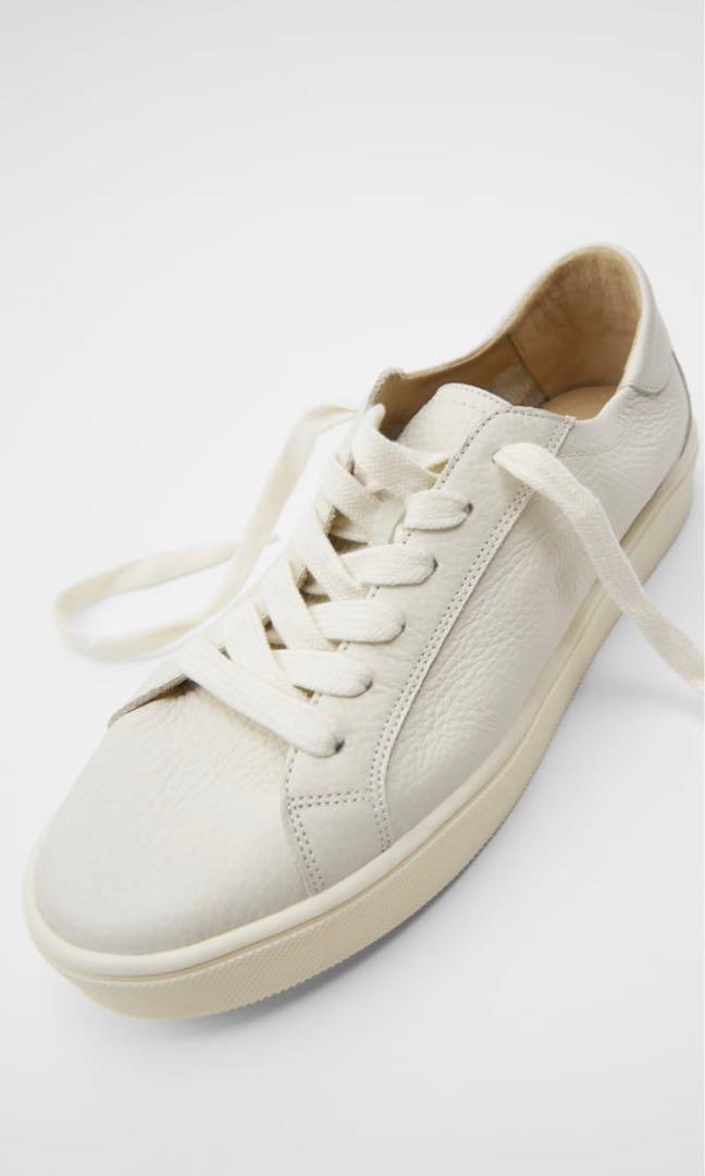 White soft clearance leather trainers