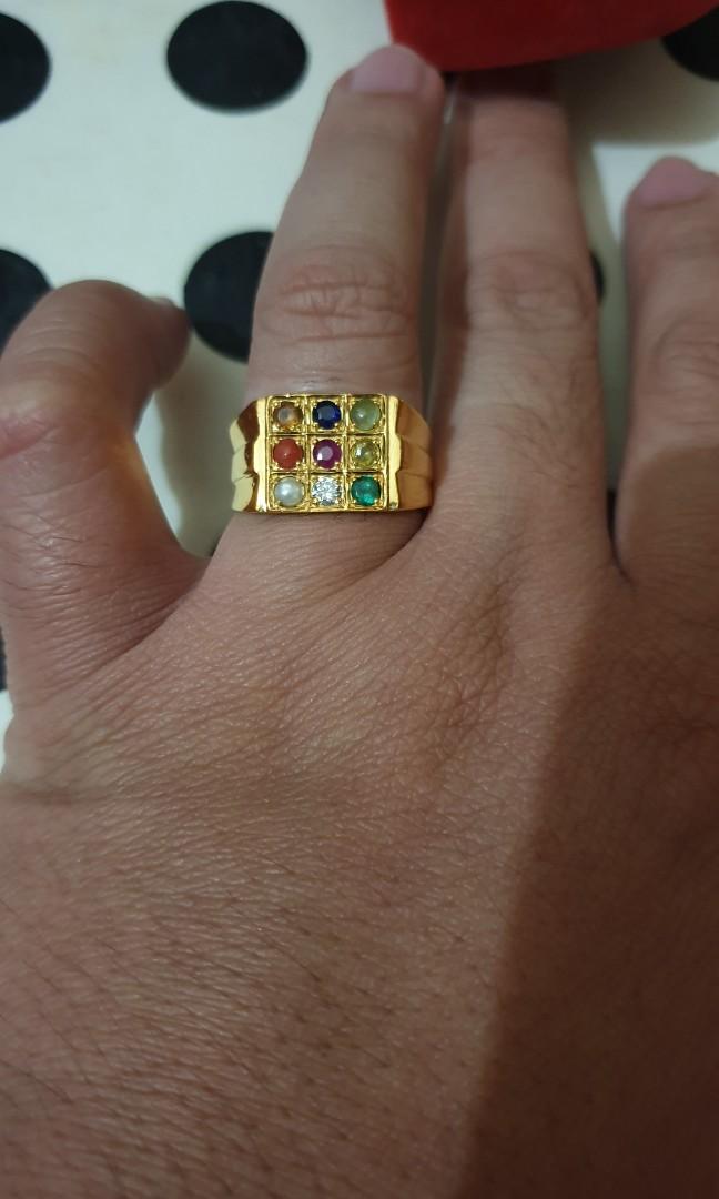 9 stone on sale ring gold