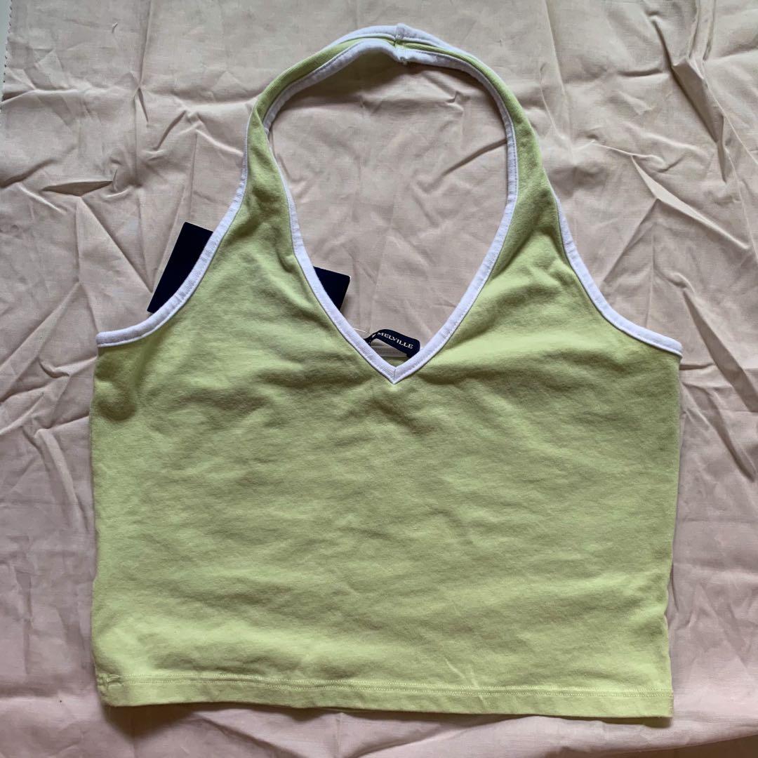 Brandy Melville Jordyn knit halter top, - matcha