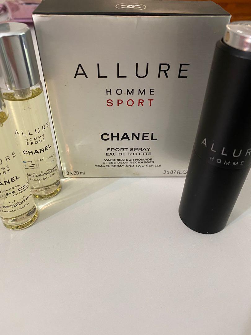 Allure Homme Sport - Travel spray with 2 refills, Luxury, Accessories on  Carousell