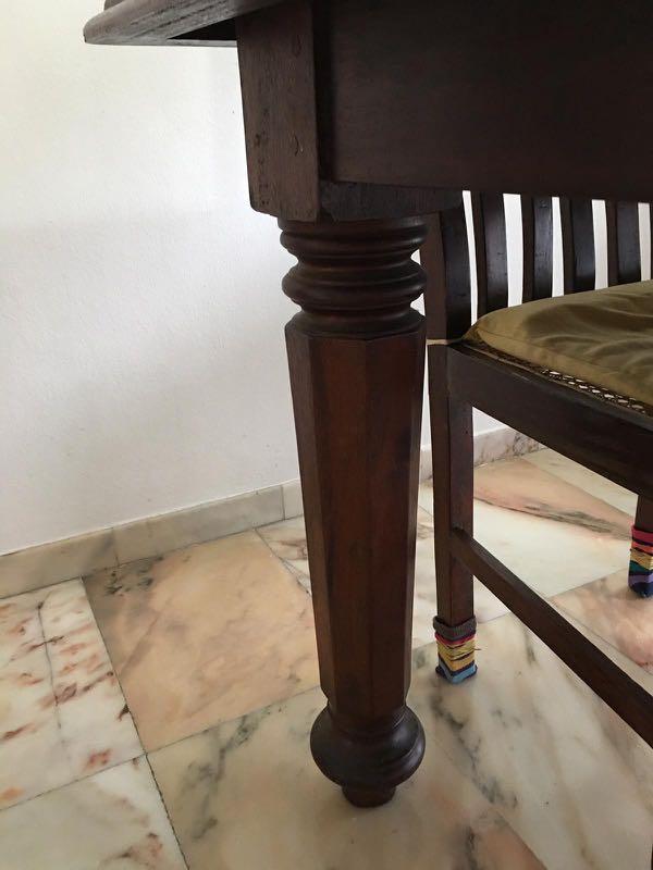 Antique Sri Lankan dining table & 8 chairs, Furniture & Home Living