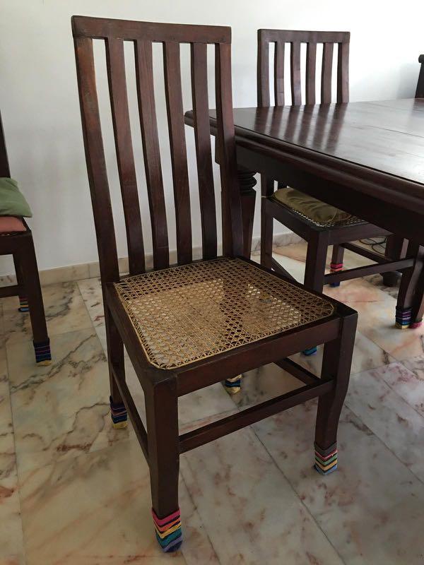 Antique Sri Lankan dining table & 8 chairs, Furniture & Home Living