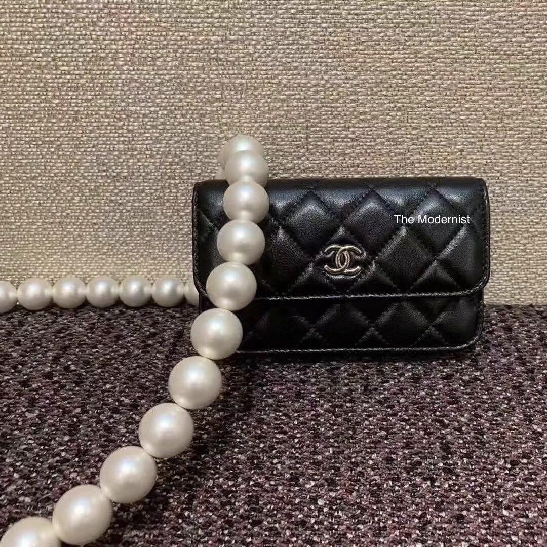 Authentic Chanel Giant Pearl Clutch With Chain Black Calfskin Ap1898 B04327 94305 Luxury Bags Wallets On Carousell Rare chanel timeless rare pearl black lambskin shoulder bag tote & minaudiere clutch 2008 {vintage 13 years} lambskin diamond stitch pearl and chains multi straps grey. authentic chanel giant pearl clutch with chain black calfskin ap1898 b04327 94305