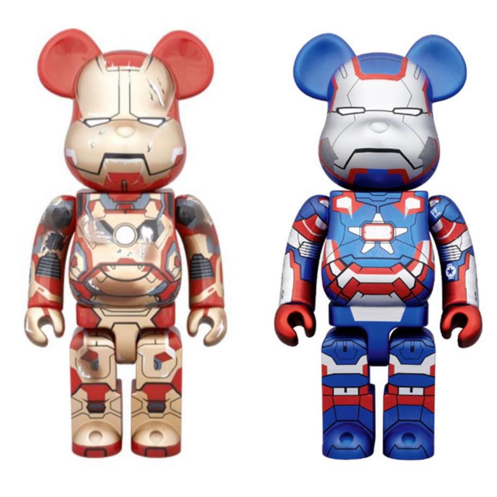 Bearbrick 400% iron man mk42 iron patriot be@rbrick, 興趣及遊戲 