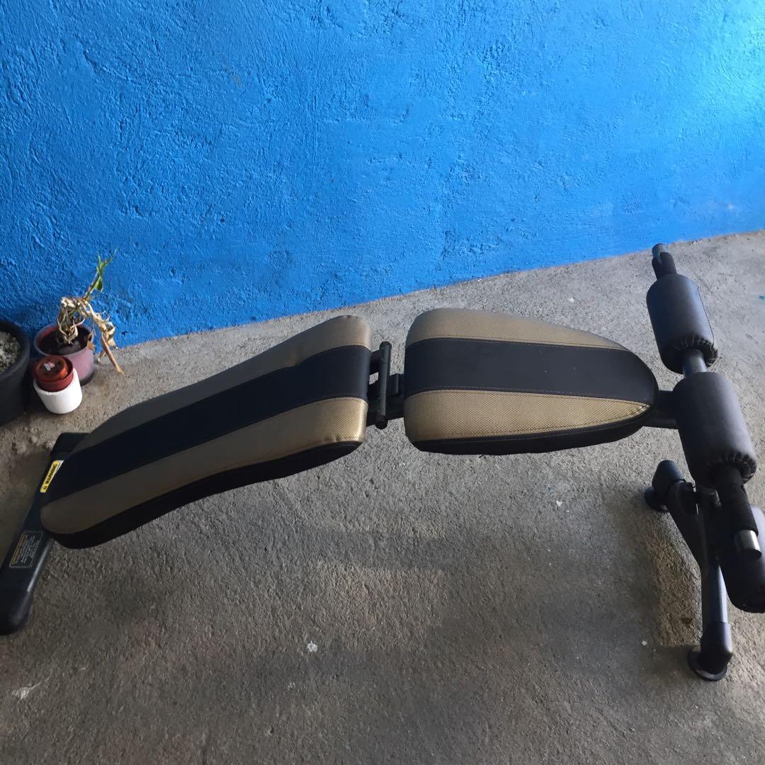 Bench, weights (60lbs), pull-up bar/gym (Category: Weights & Dumbbells) located in Makati City. Submitted by aja4817 (Listing ID 1057657689, Image 1). Description: Very good condition bench and weights with 60lbs weights and brand new still in the box pull-up bar/gym which you can do leg raises and use for triceps and other exercises. Open to meetups but would prefer pickup or through delivery service of your choice..