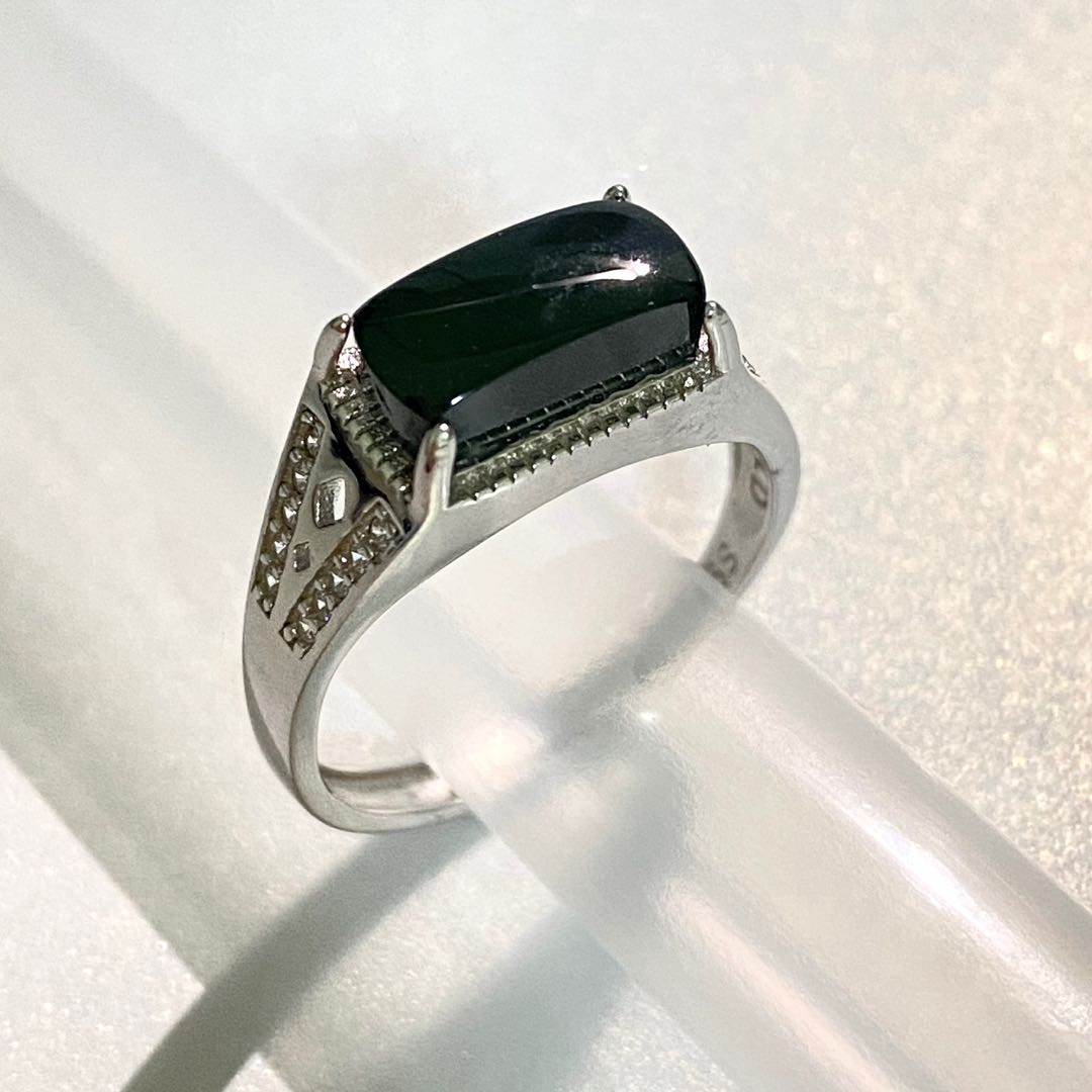 Black jade clearance mens ring