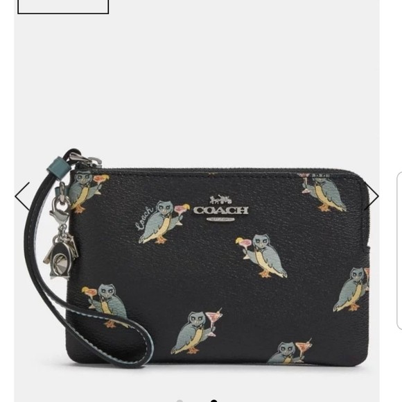 Coach party owl wristlet clearance