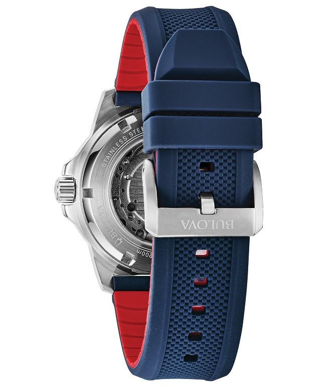 Men's automatic marine star blue silicone strap watch top 45mm