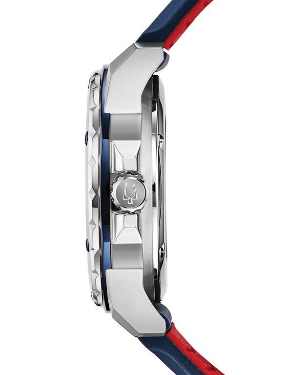 Men's automatic marine star blue silicone strap watch top 45mm