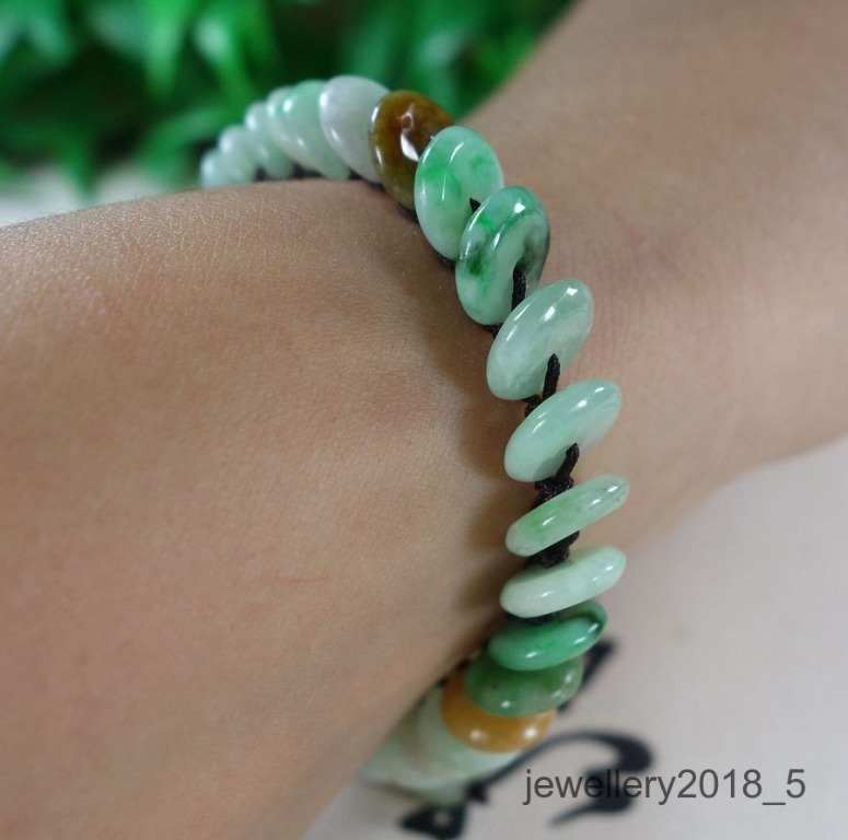 Certified 100% natural A jadeite jade Ping An buckle bracelet 平安扣手链