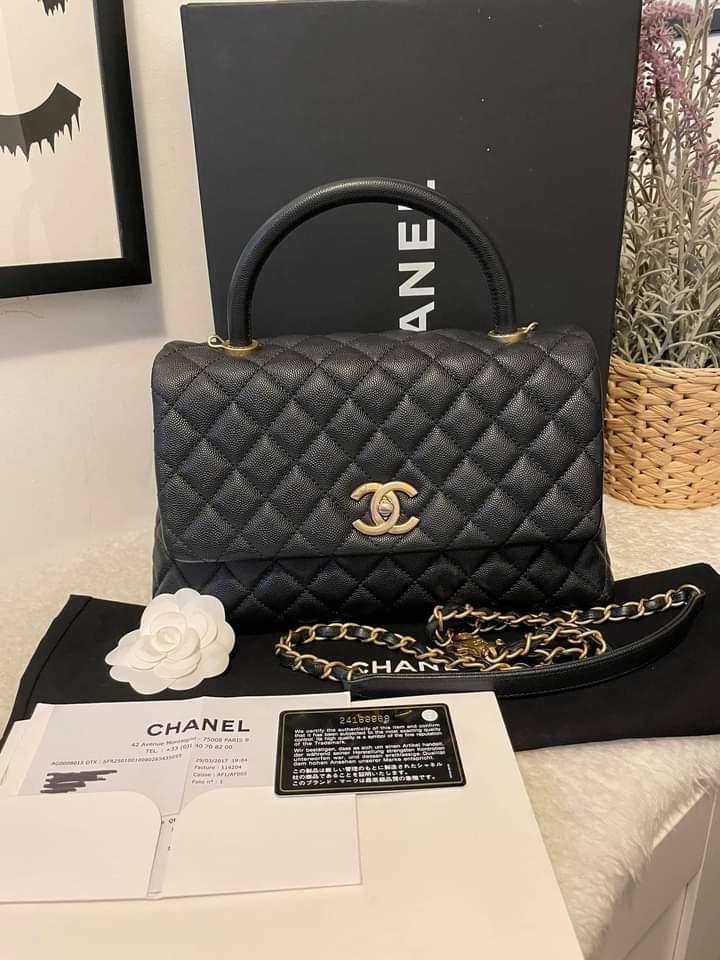 Chanel Coco Handle Medium Caviar GHW Series 24, Luxury, Bags