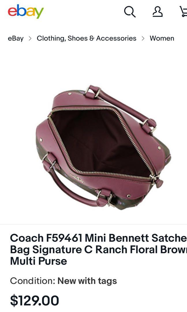 Coach MINI BENNETT Satchel NWOT PURPLE💜32202 SAMPLE BAG Crossbody Shoulder  Bag