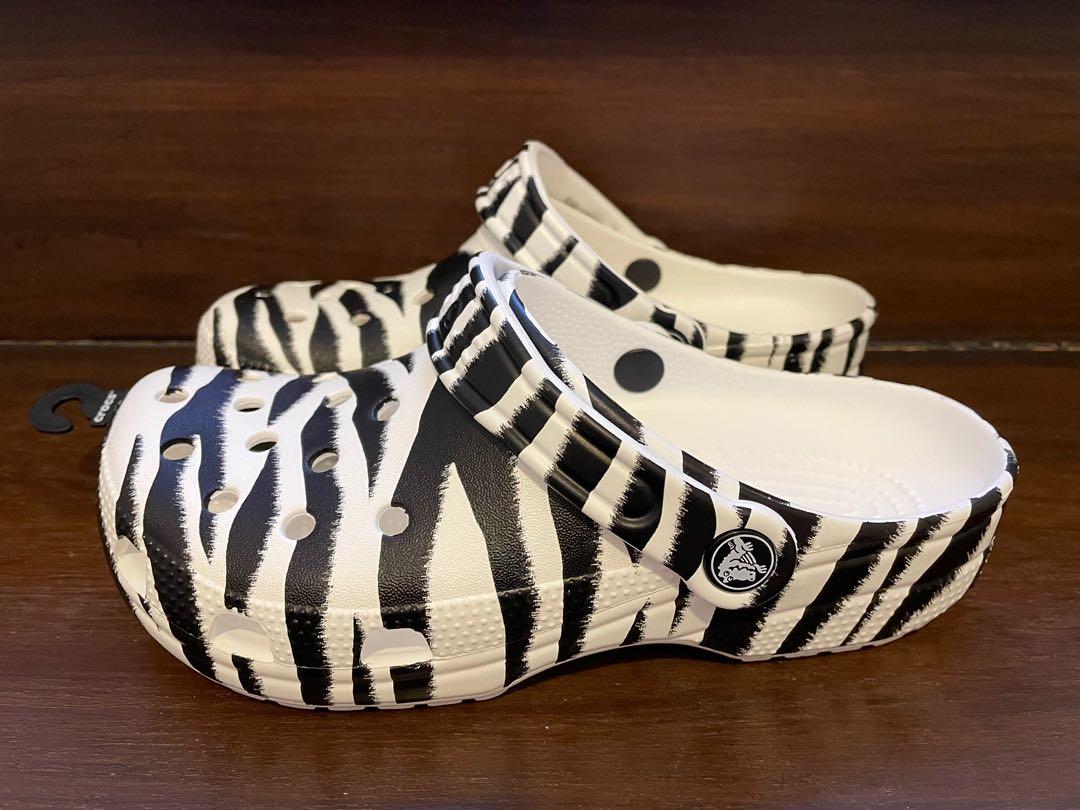 Zebra hot sale print crocs