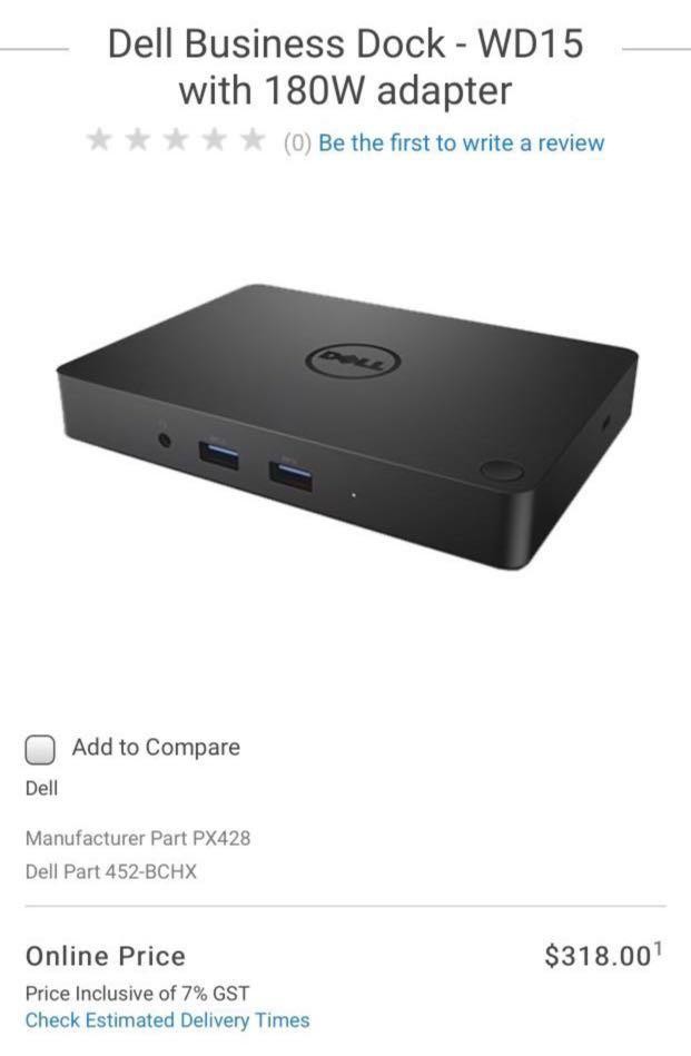Dell Docking Station Wd15 With 180w Adapter Usb C Power Delivery Pd Electronics Computer Parts Accessories On Carousell