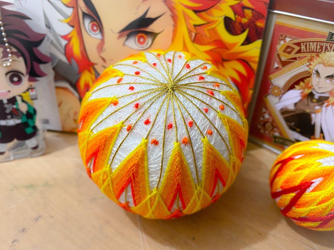 DIY 鬼滅之刃,炎柱,炎之呼吸手鞠球(大size24cm圓周), 興趣及遊戲