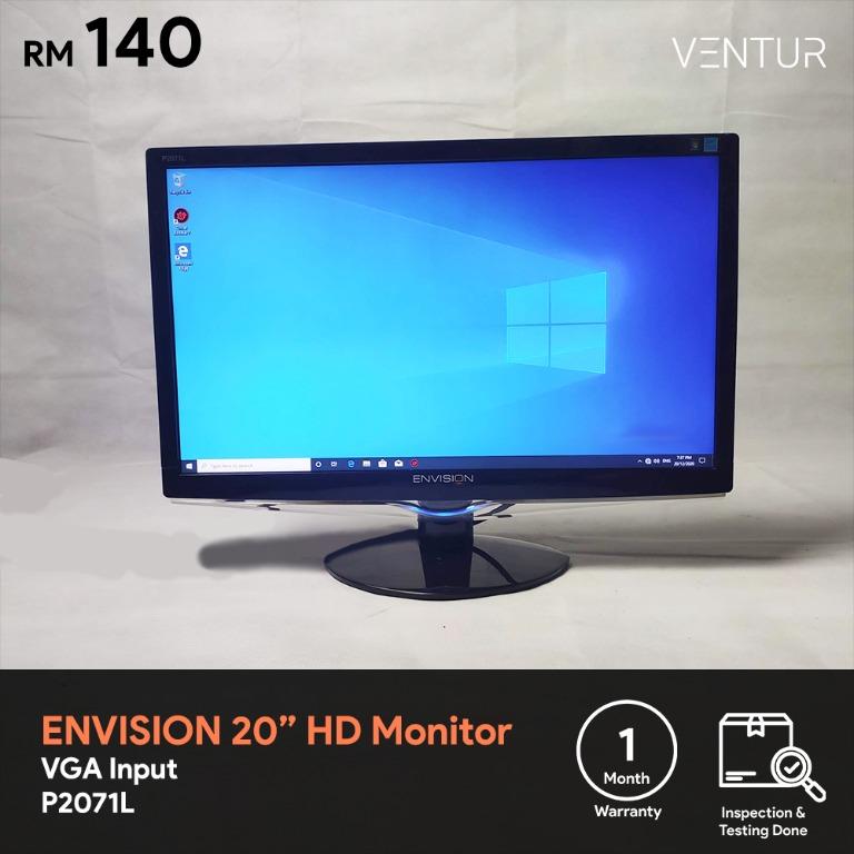 ENVISION 20 inch HD Monitor - Refurbished, Computers & Tech, Parts ...