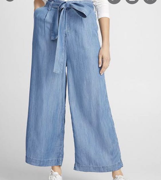 GU High Waist Paperbag Wide Leg Denim 