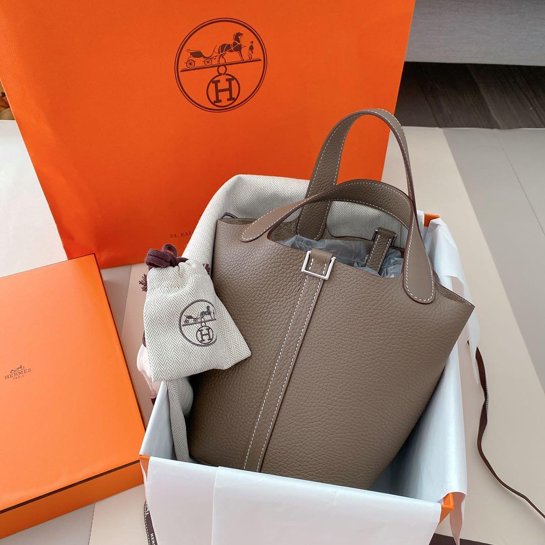 Hermes Picotin 18 etoupe phw, Luxury, Bags & Wallets on Carousell