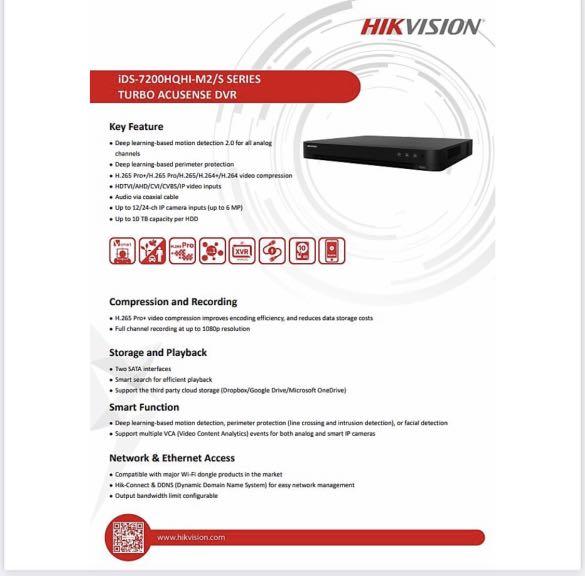 Hikvision 16ch Dvr Acusense Series Support 5mp 4mp 3mp 2mp 1mp 960h Cctv Camera Ip Camera 1 Or 2 Sata Hdd Slot Pc Mobile App Hik Connect Ivms 4500 Order Model Ids 7216hqhi M1 S Ids 7216hqhi M2 S Furniture Home Living Security Locks