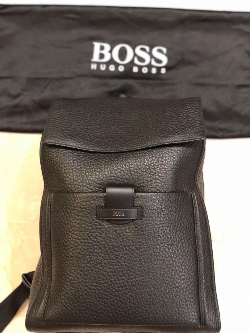 boss leather backpack
