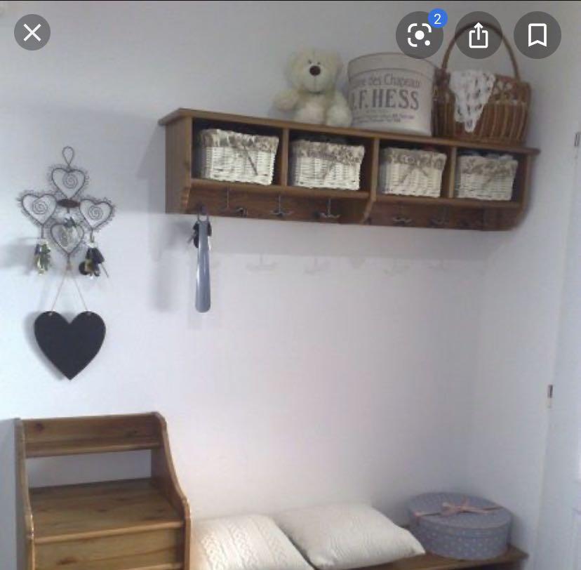 Ikea Leksvik wooden coat hanger storage rack, Furniture & Home Living, Furniture, Shelves