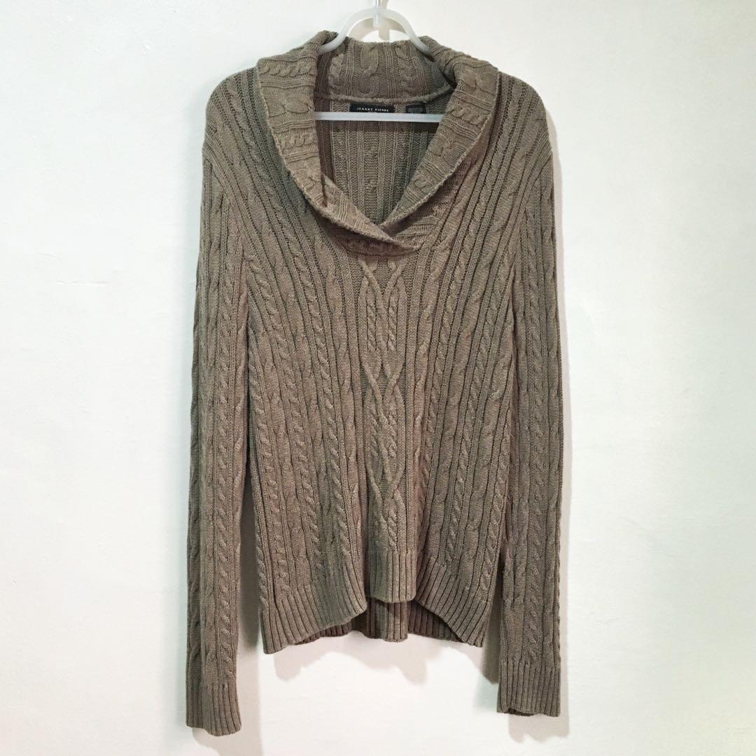 Jeanne pierre cable knit sweater sales