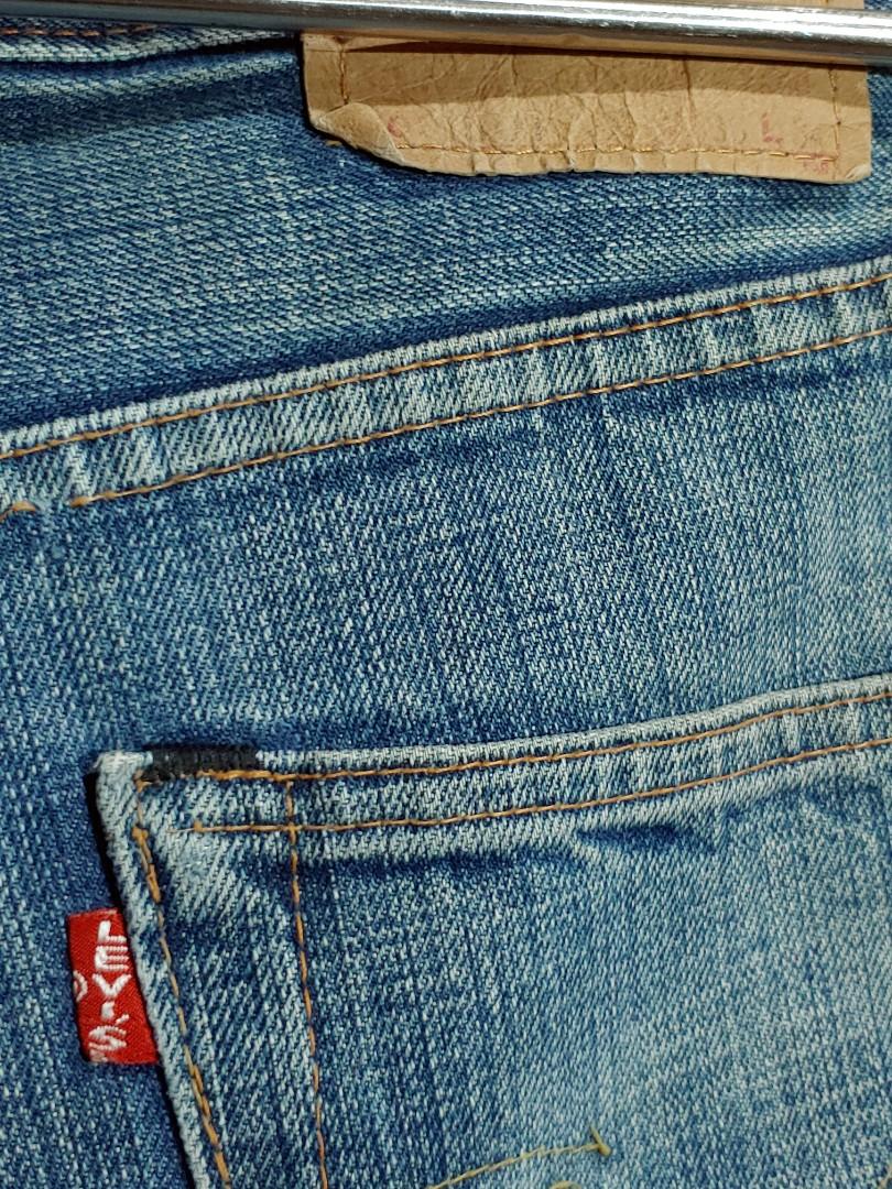 Levis Big E selvedge denim (Category: Jeans) located in Manila. Submitted by retroactive_items (Listing ID 1057683240, Image 3). Description: Levis 501 Big E (OFF) Button Fly Waist: 37" Crotch: 10" Inseam: 28.5" Outseam: 38" Leg opening: 7.5" please add 170 for abest/jnt shipping.