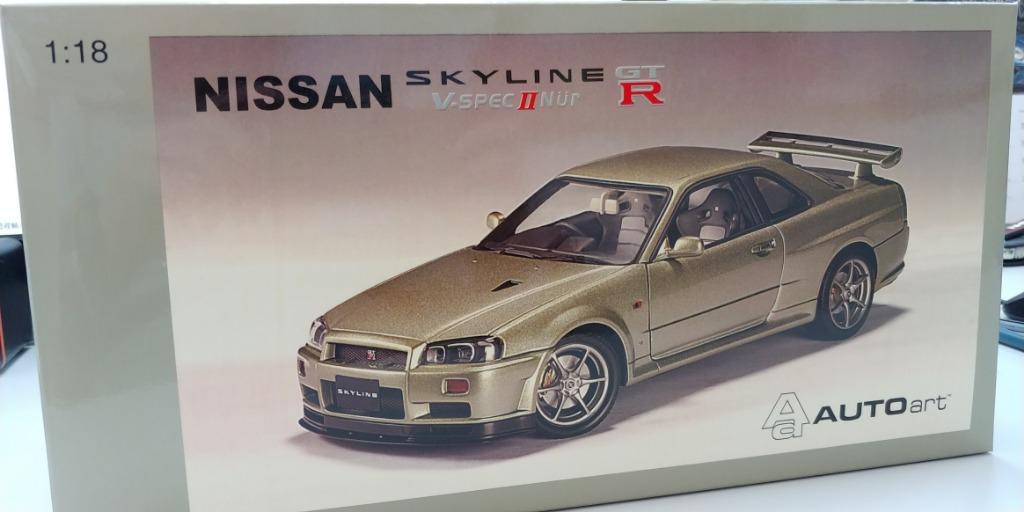 Sold Out Limited Edition Autoart Nissan Skyline R34 Gtr V Spec Ii Nur Millennium Jade 玩具 遊戲類 玩具 Carousell