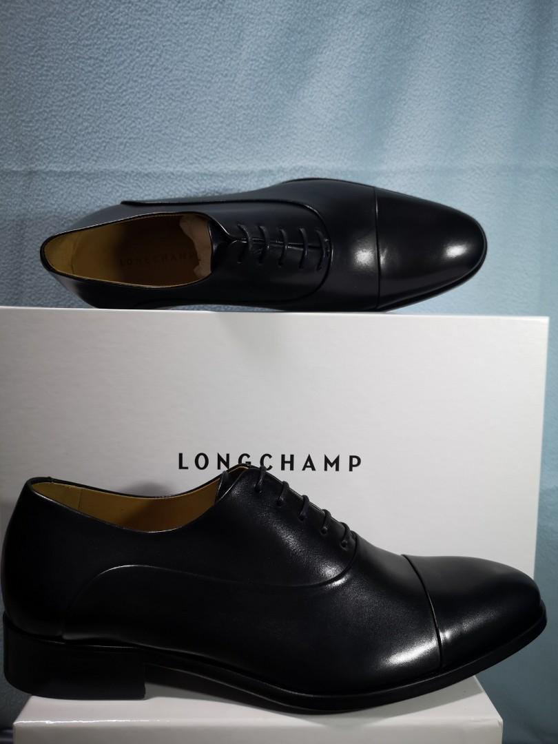 Longchamp mens leather black shoes, Men 