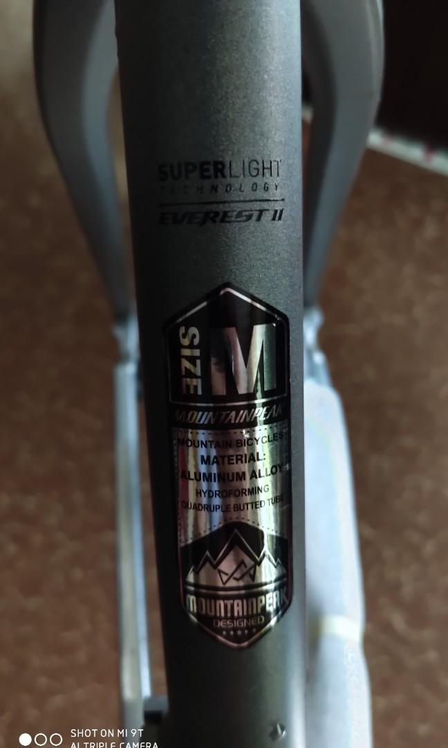 Mountain peak frame size chart store