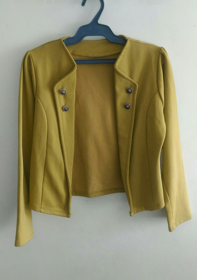 Mustard Bolero, Women's Fashion, Coats, Jackets and Outerwear on Carousell