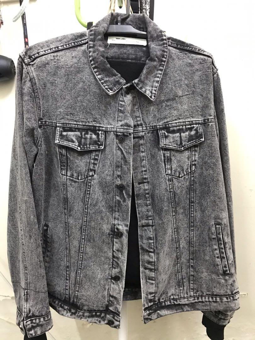 Off white denim caban hot sale