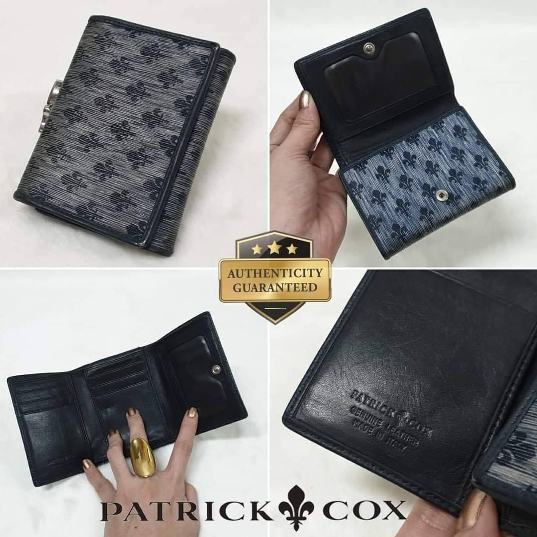 Patrick Cox Black Vernis Long Patent Leather Designer Wallet w/ Box & Cards
